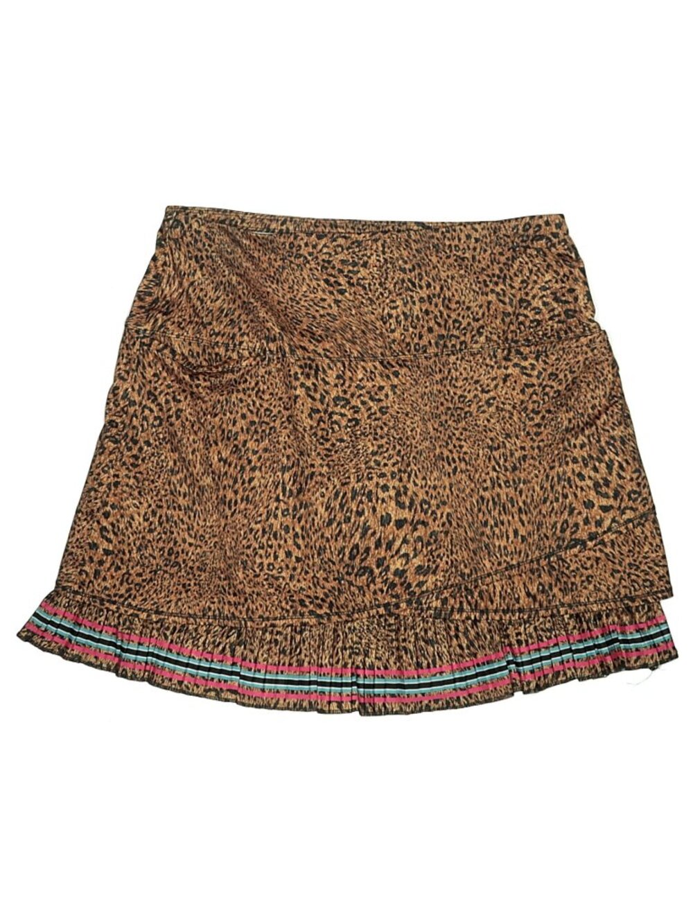 LUCKY IN LOVE long GOLF Skirt skort animal print brown black multi sz Large